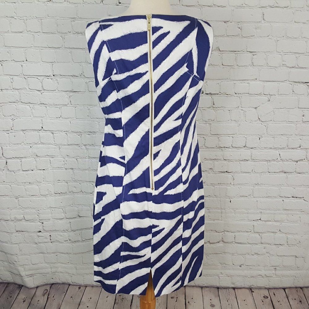 Nine West Blue & White Swirl Sheath Dress Size 4 - Picture 6 of 7